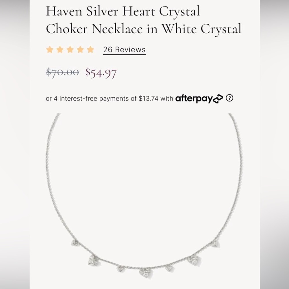 Elegant Silver Kendra Scott Heart Necklace